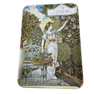 Decorative Crafts Woman in Garden June Juin Melamine Trinket Dish Italy